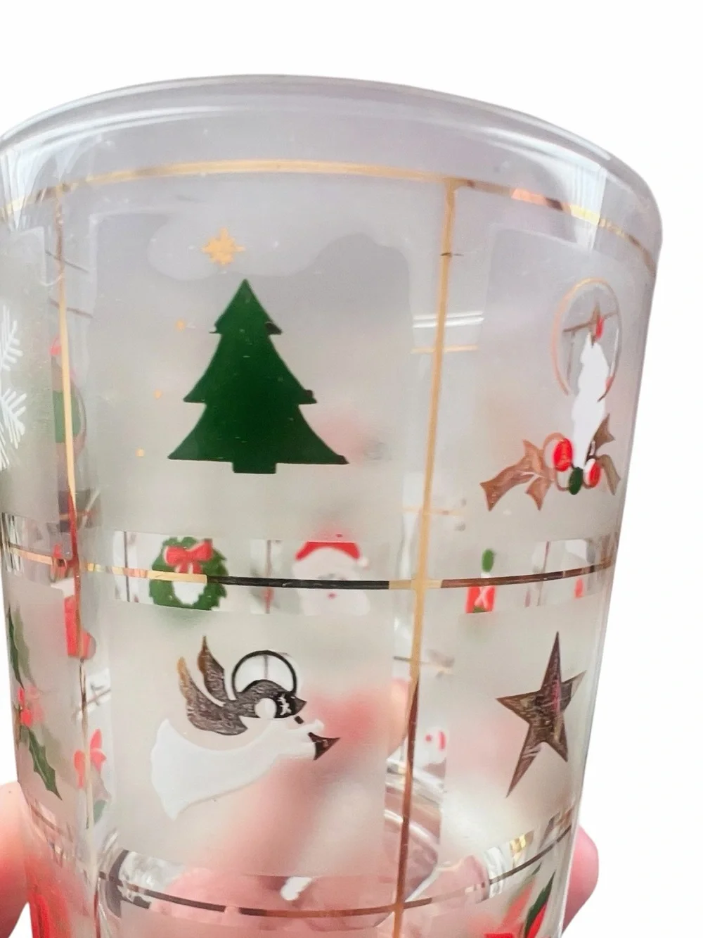 Vintage Culver 'Christmas Potpourri' Collection Set of 6 Glasses 1 Shot Glass